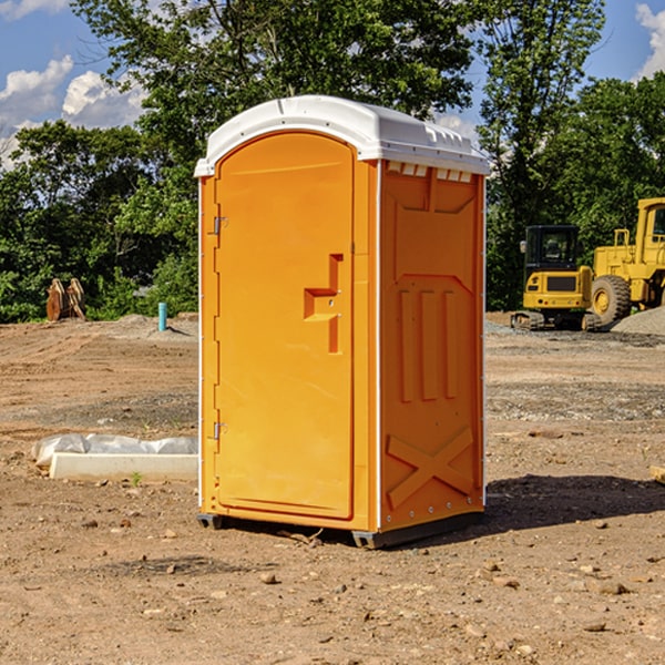 how often are the portable toilets cleaned and serviced during a rental period in Leadington